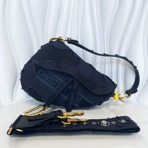 Christian Dior Saddle Bag Denim Black